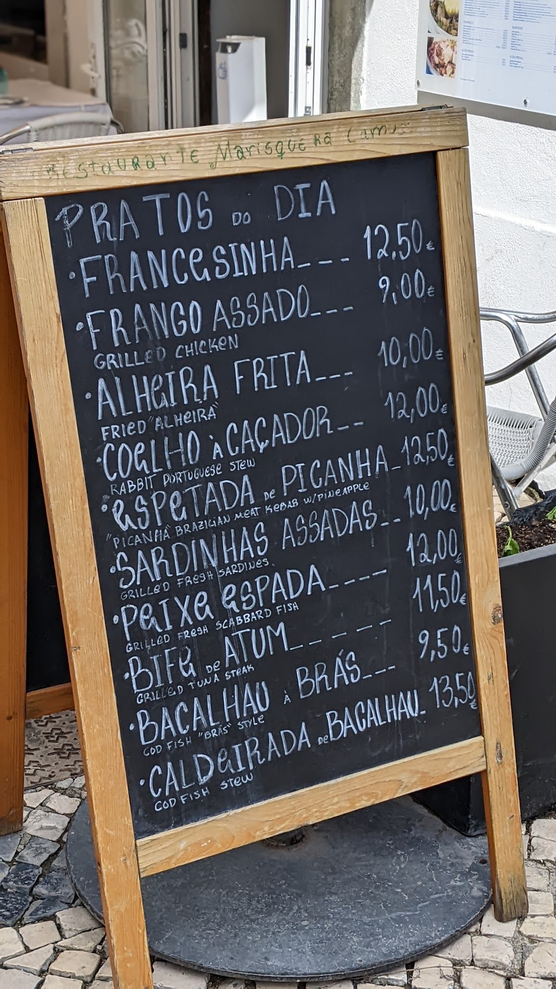 Cervejaria Marisqueria Camões Menu