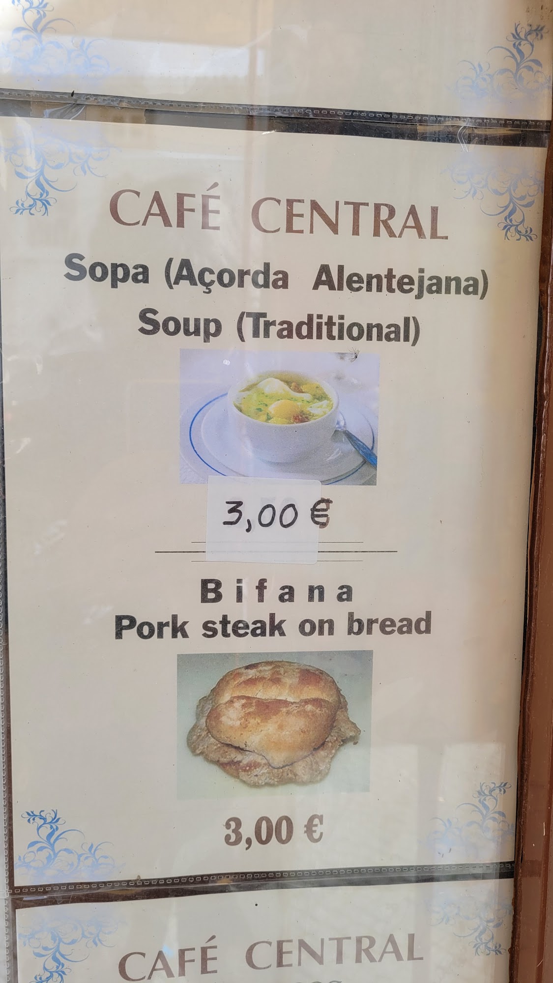 Cafe Cervejaria Central Menu