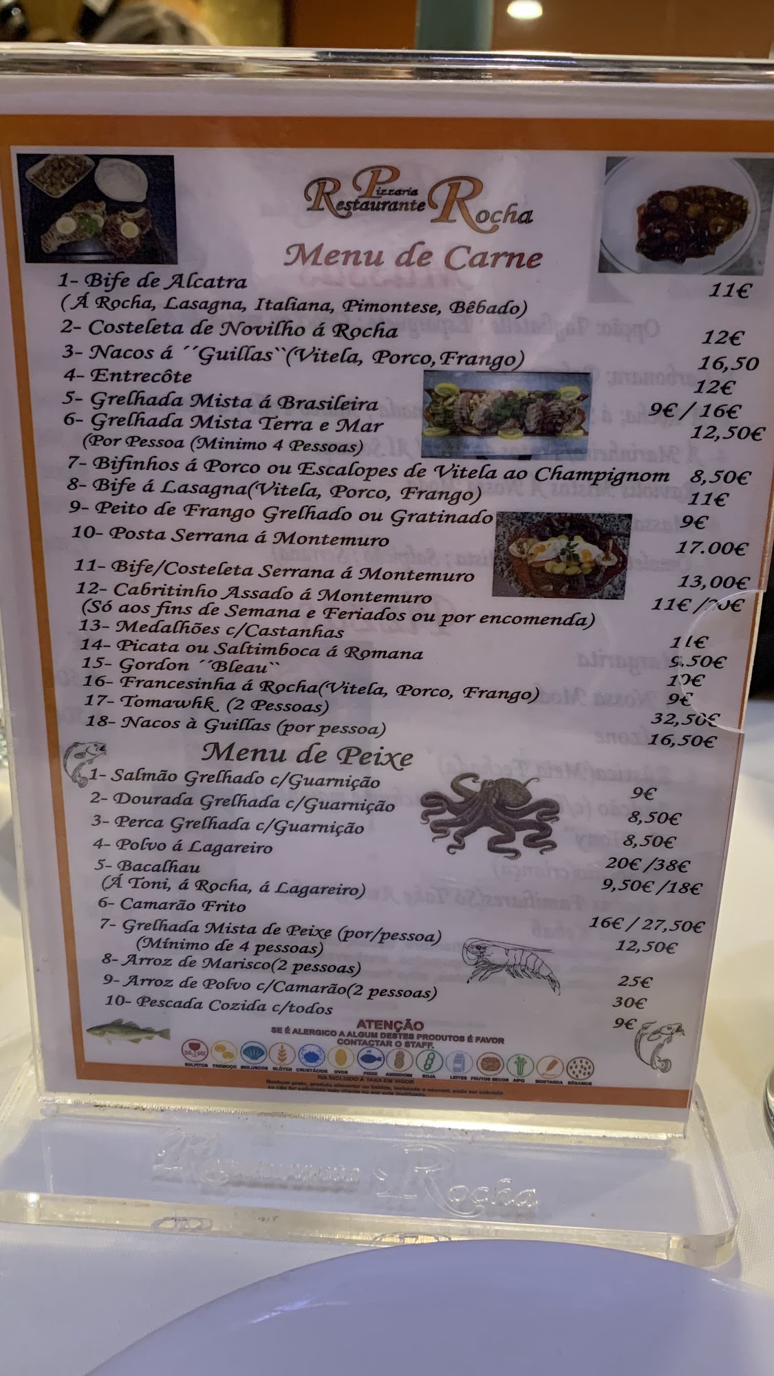Rocha Menu