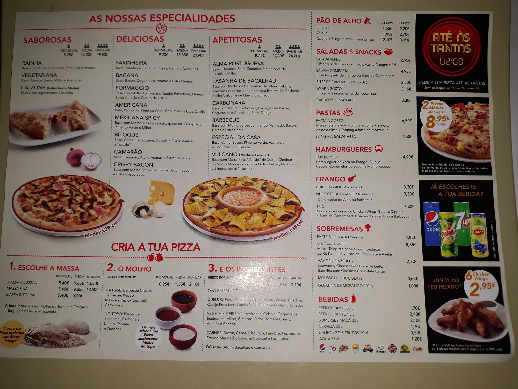 Telepizza Coimbra Solum Menu
