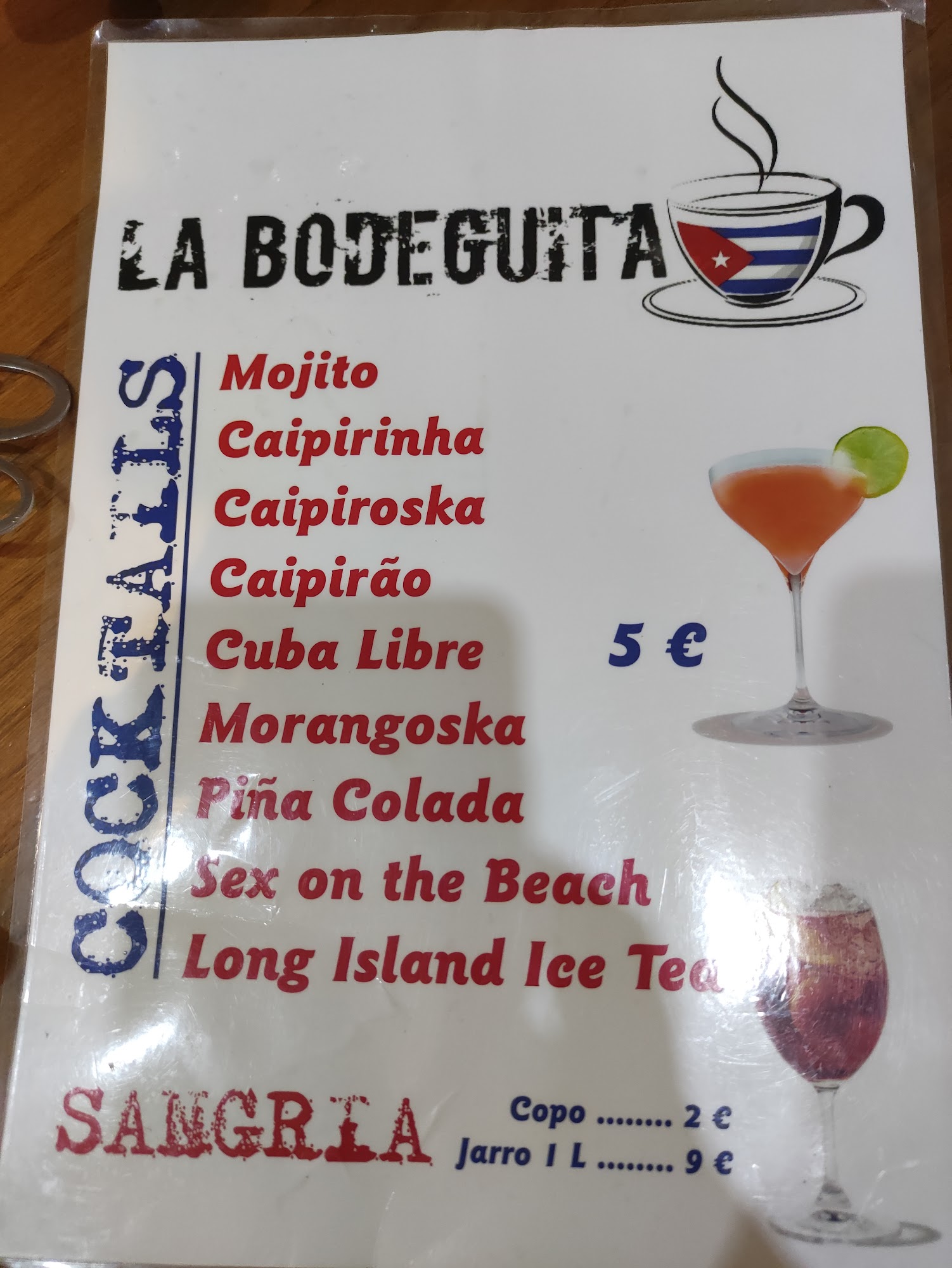 Cafe La Bodeguita Menu