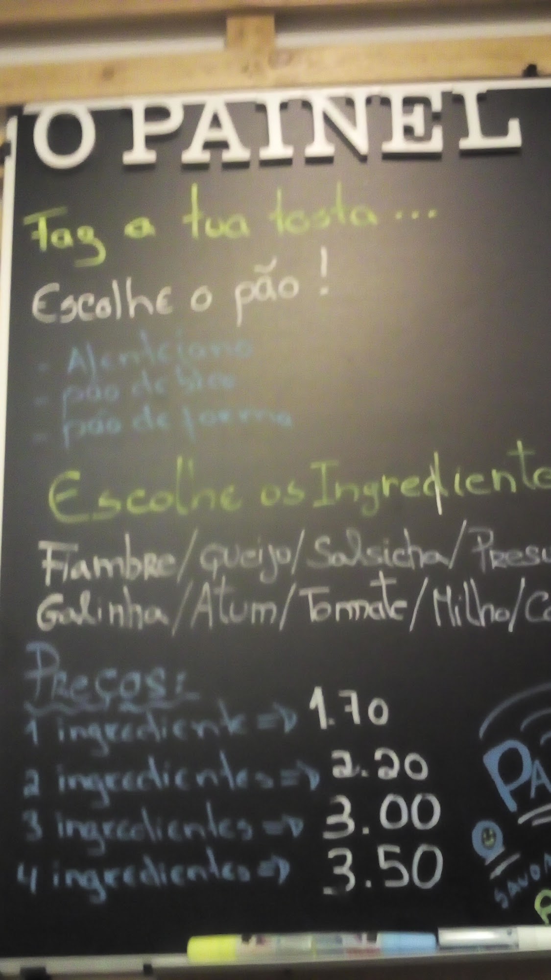 Café O Painel Menu
