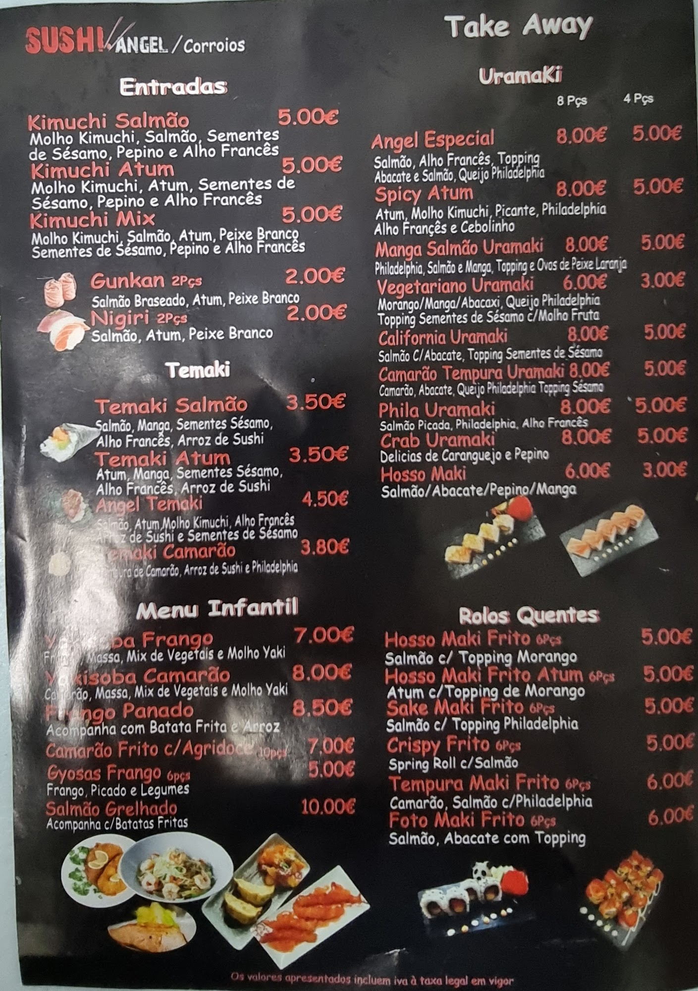 Sushi Angel Menu