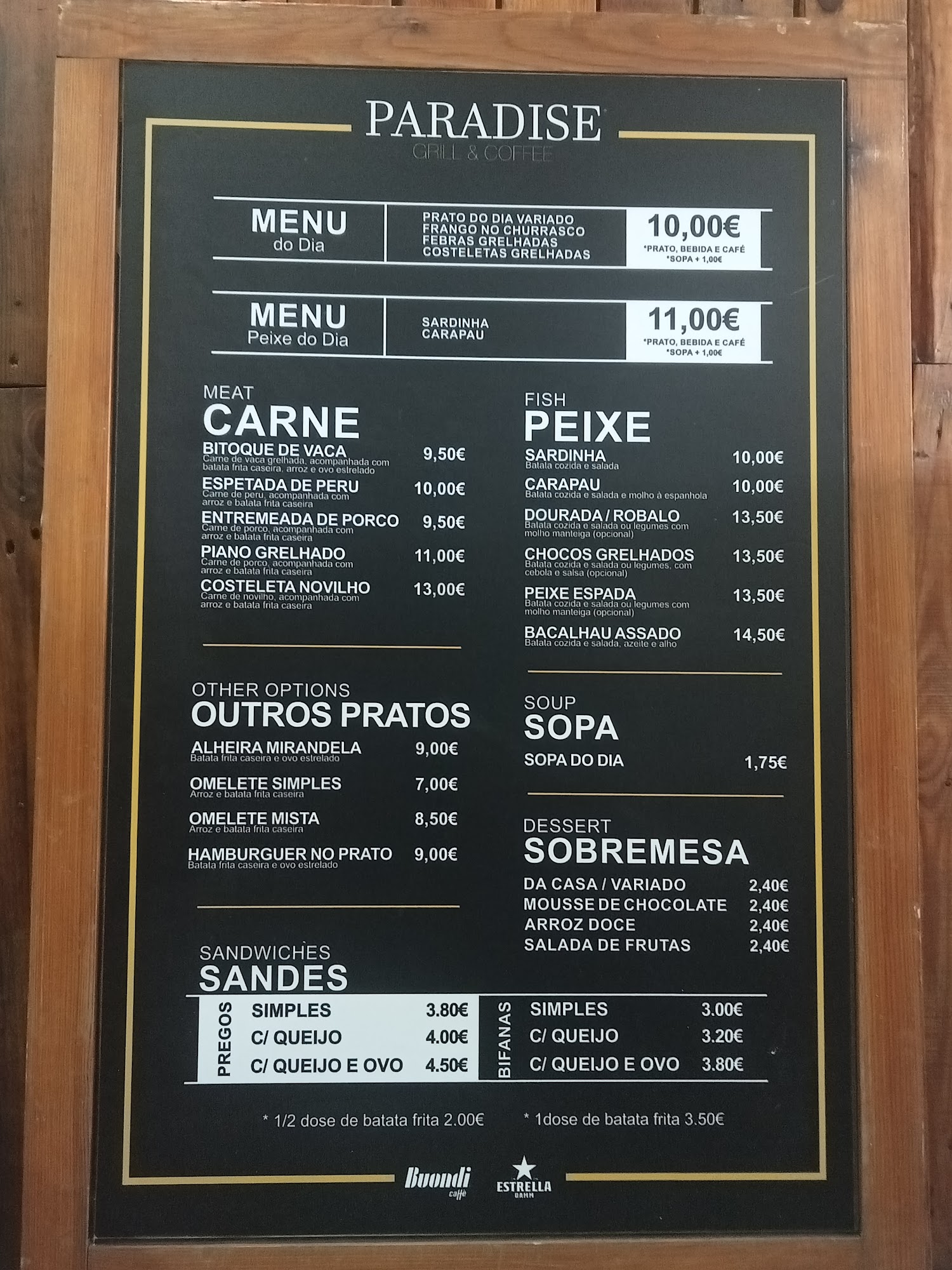 Paradise - GRILL & COFFEE Menu