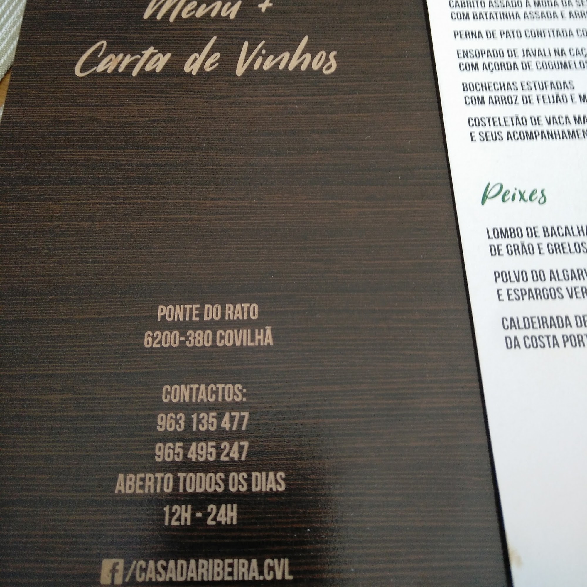 Casa do Benfica de Covilhã (Casa Benfica Covilhã) Menu