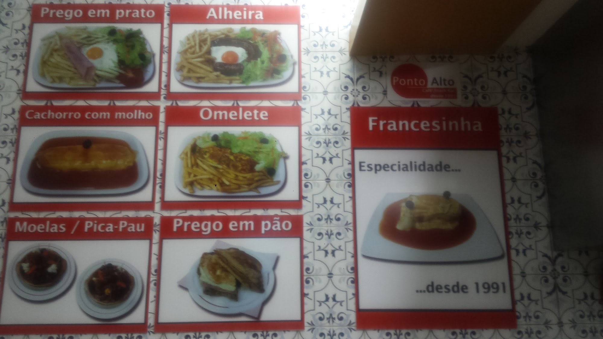 Café Snack Bar Ponto Alto Menu