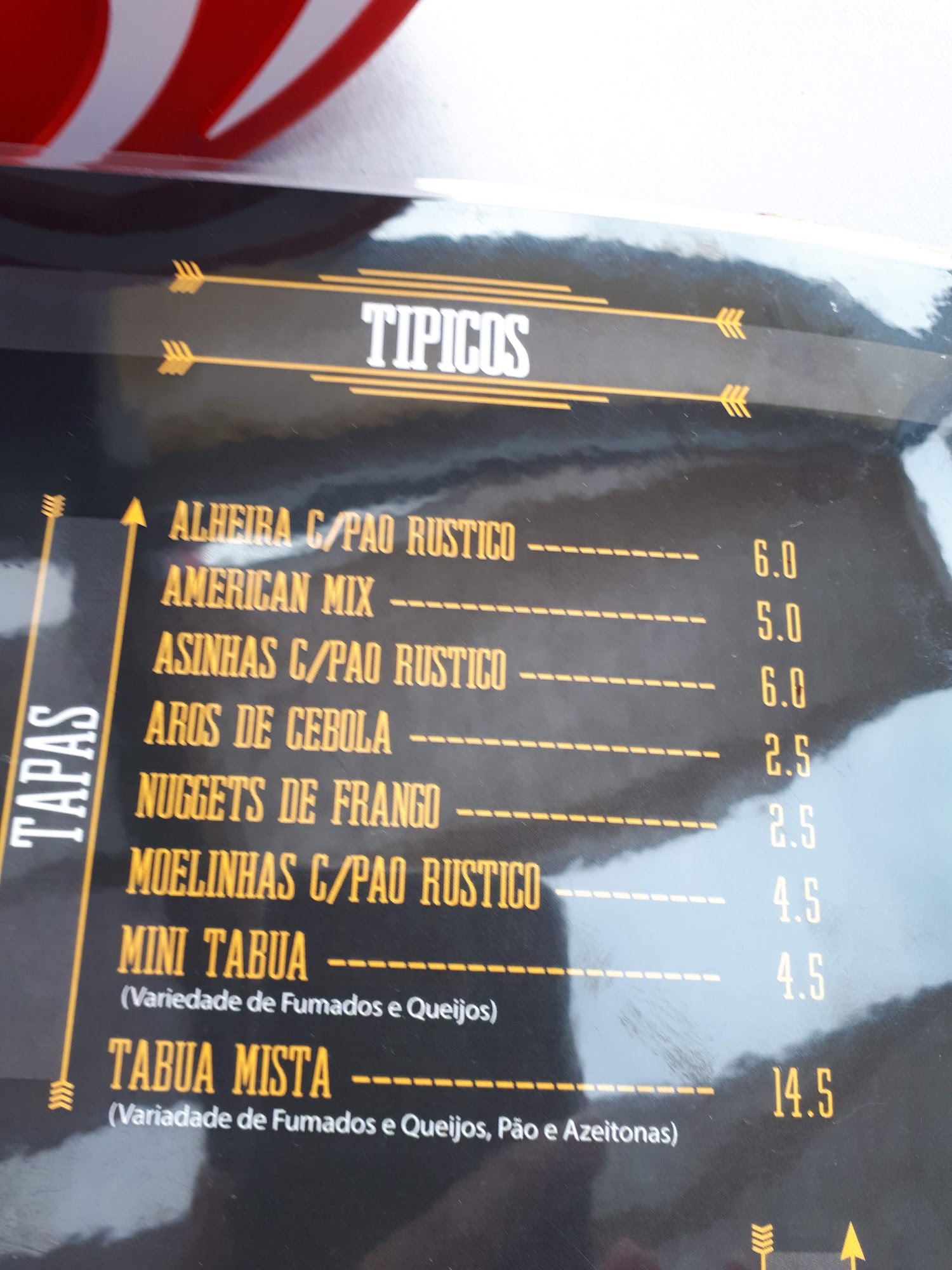 Dunas Bar Menu