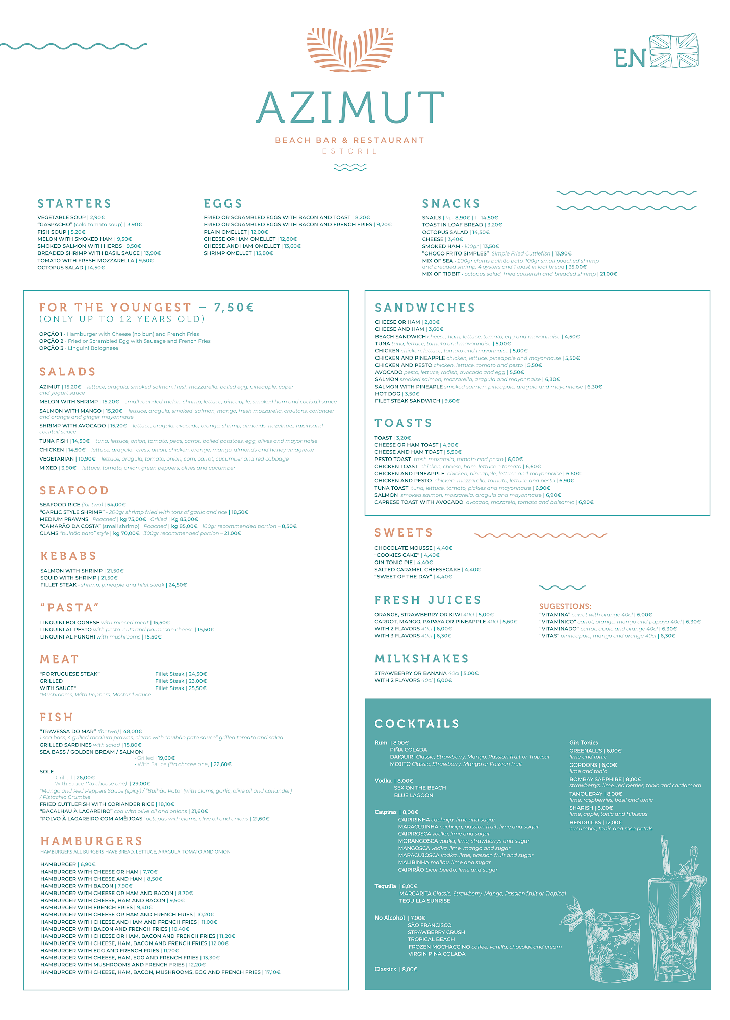 Azimut (Azimut Beach Bar & Restaurant) Menu