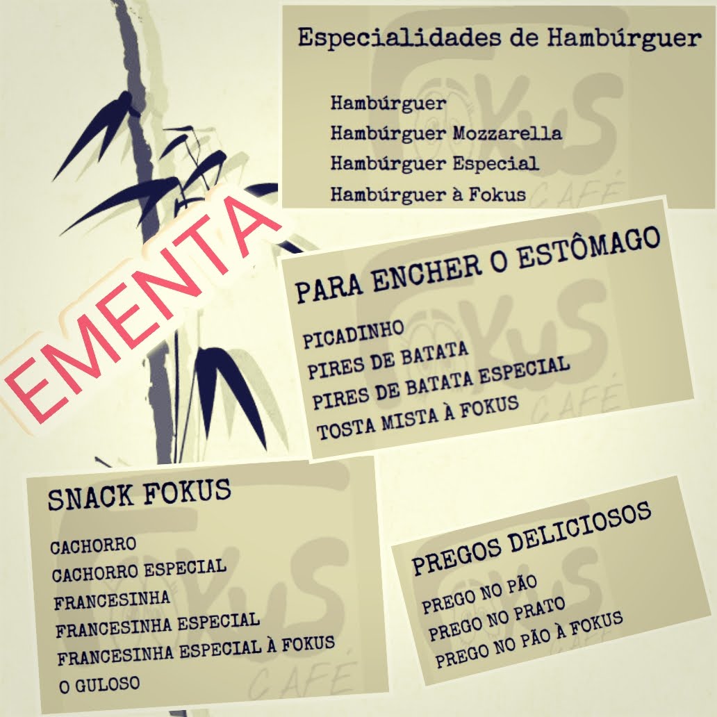FOKUS CAFÉ - Snack-Bar Menu