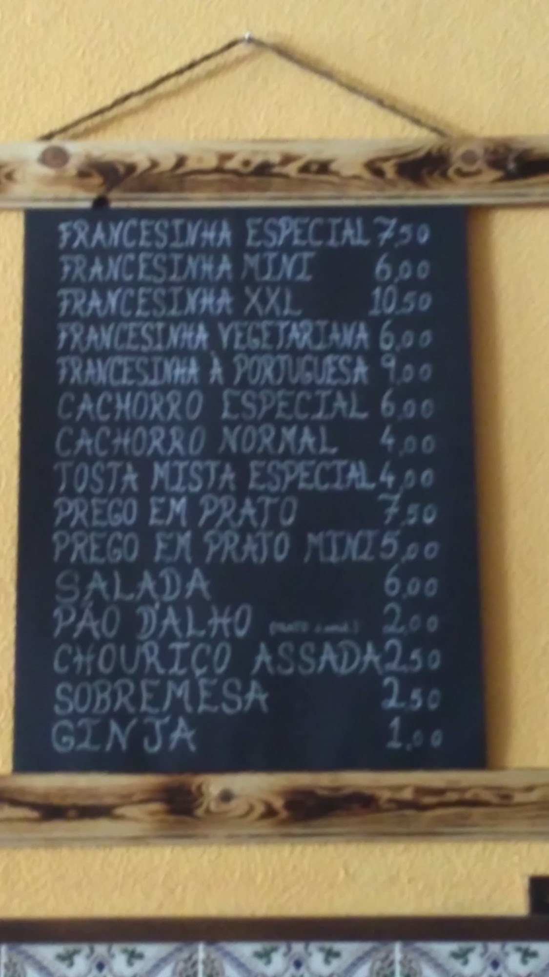 À Grande e à Portuguesa Menu