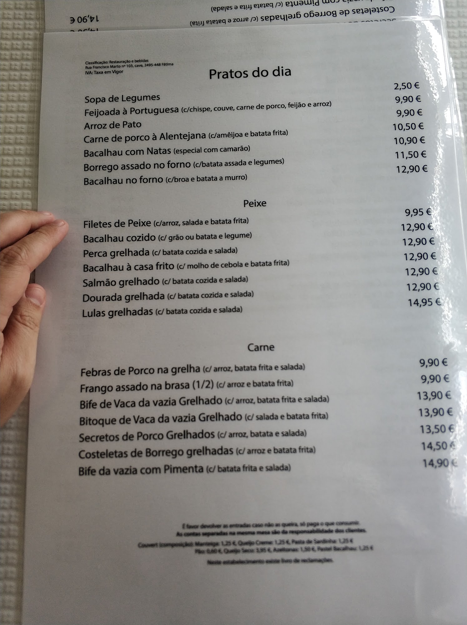 Adega Funda Menu