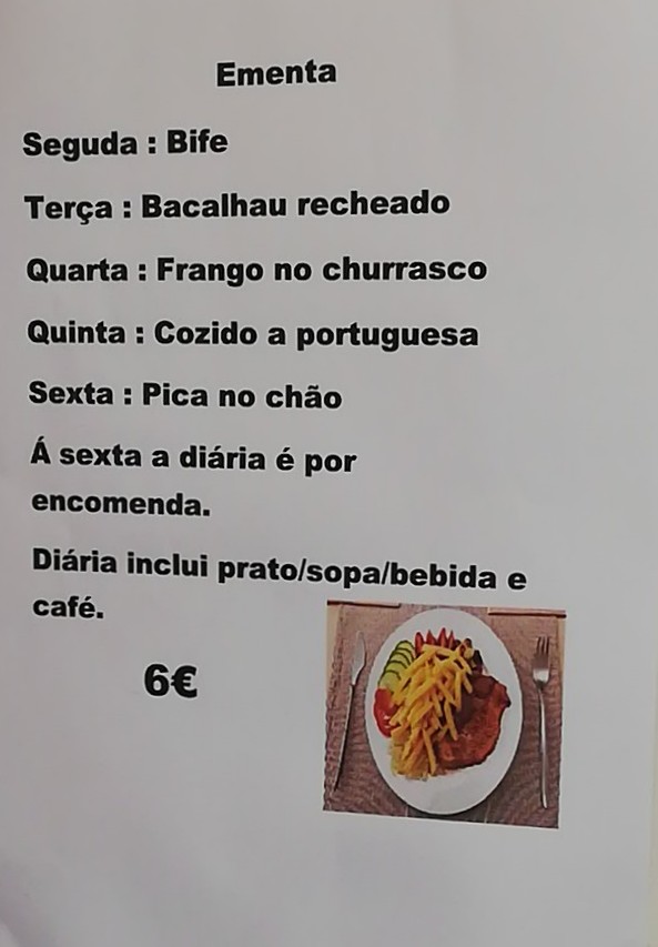 Tasquinha de São Miguel - Prato do dia Menu