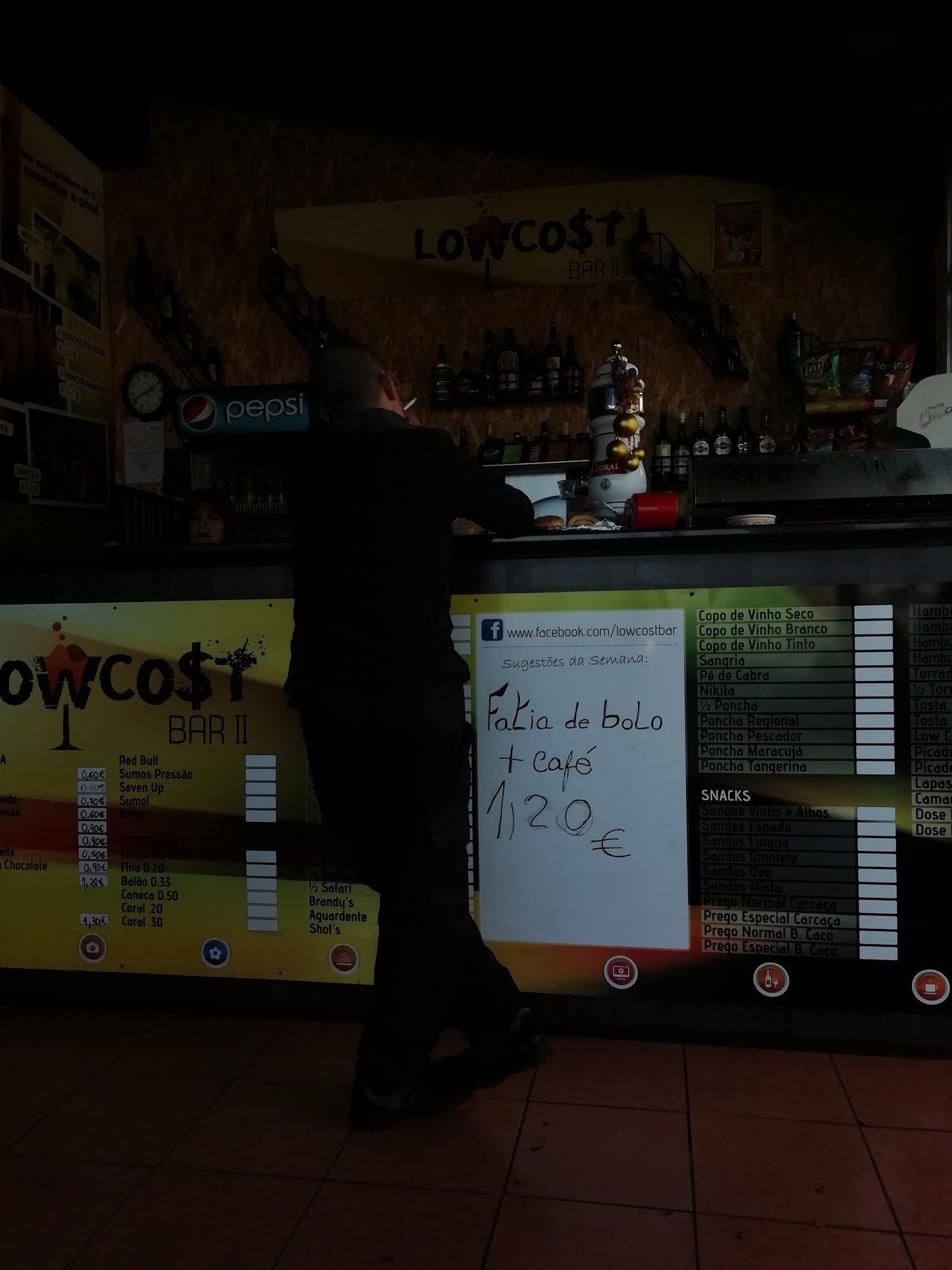 Bar bajo costo II Menu