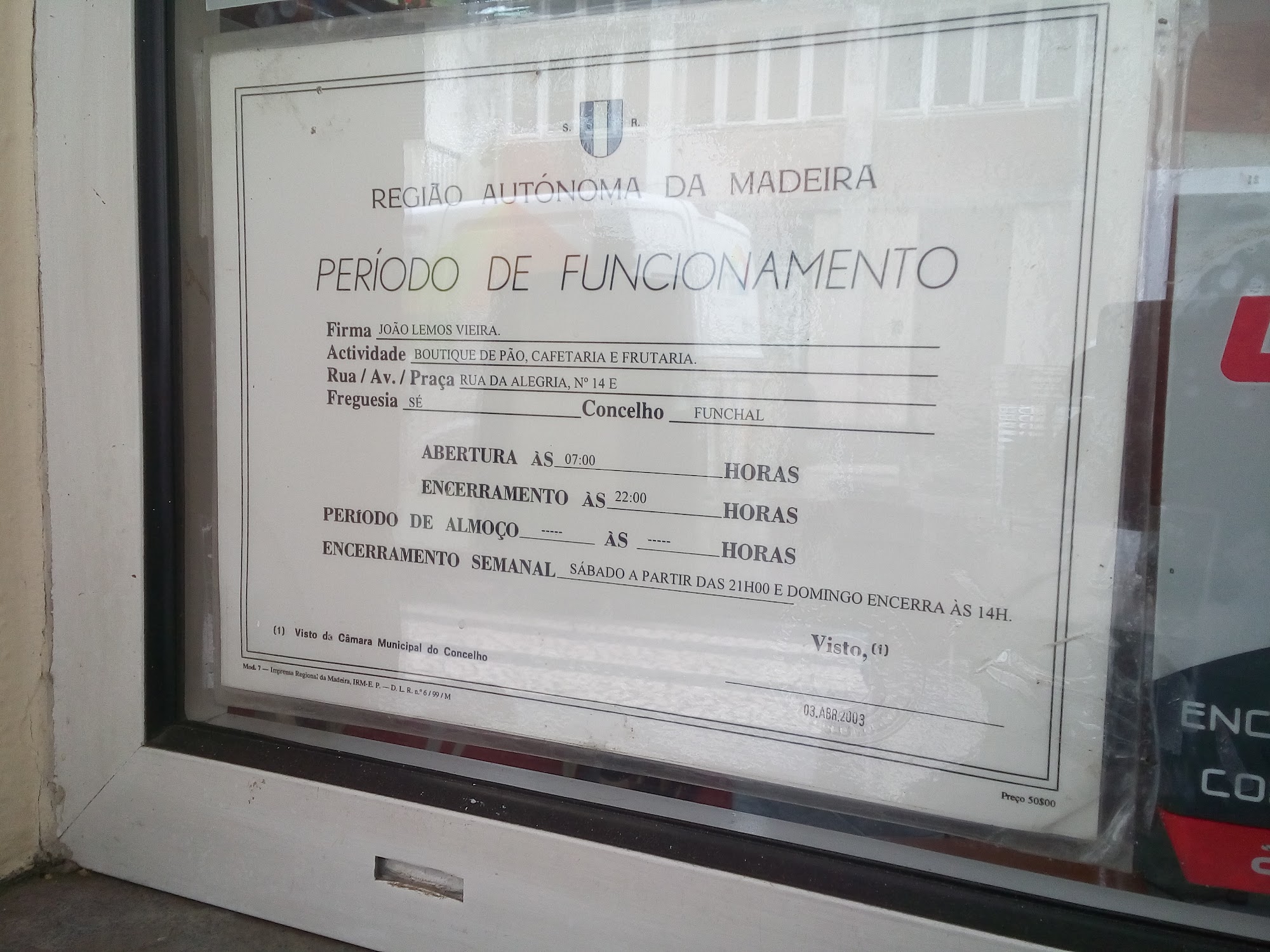 Frutaria da Alegria Menu