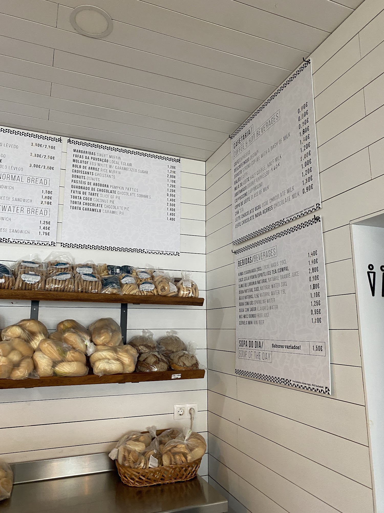 Gloria Moniz Bakery Menu