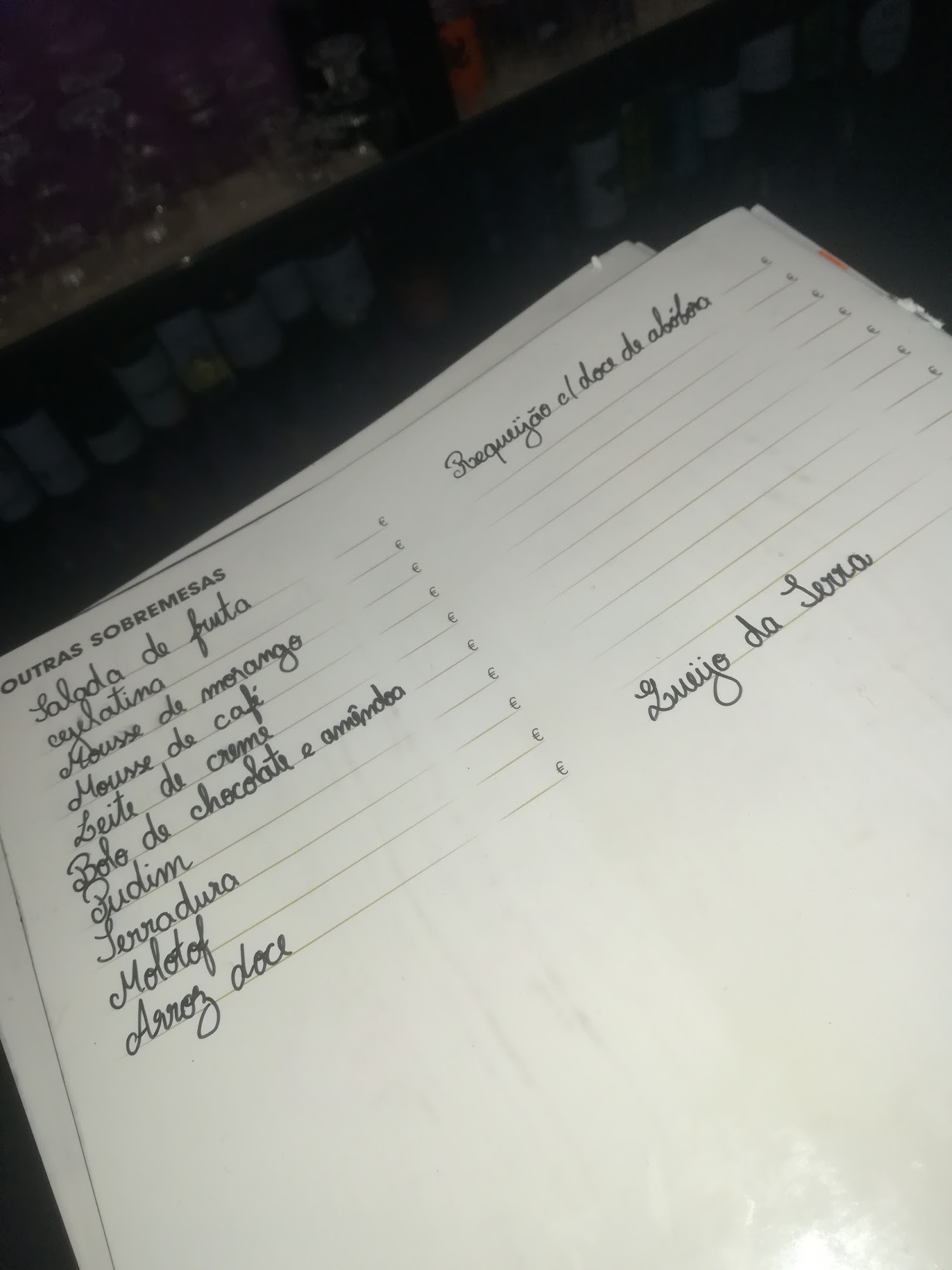 Restaurante churrasqueira Zona sul Menu