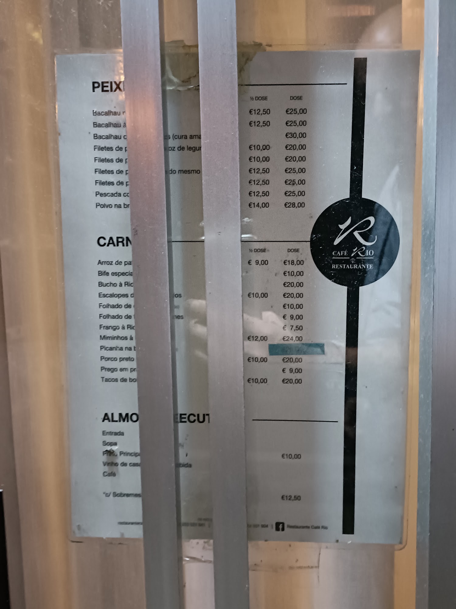 Restaurante Café Rio Menu