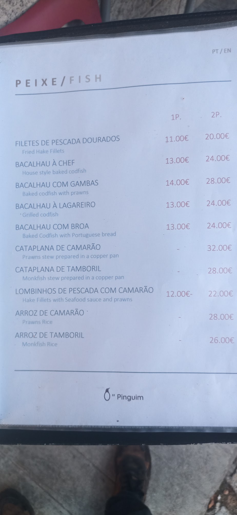 O Pinguim Menu