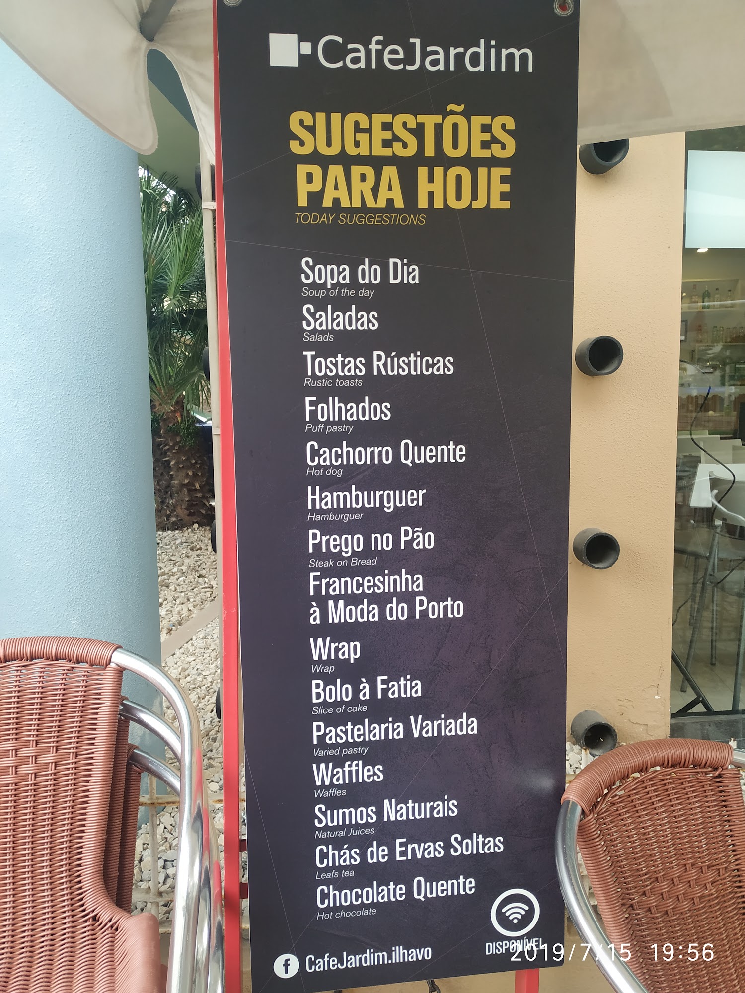 Café Jardim Menu