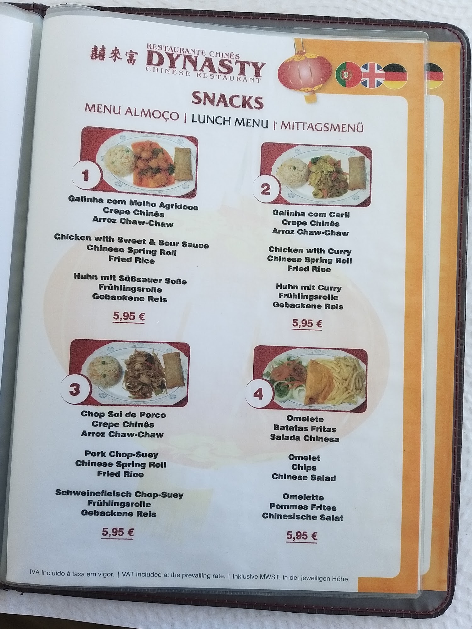 Dynasty Menu