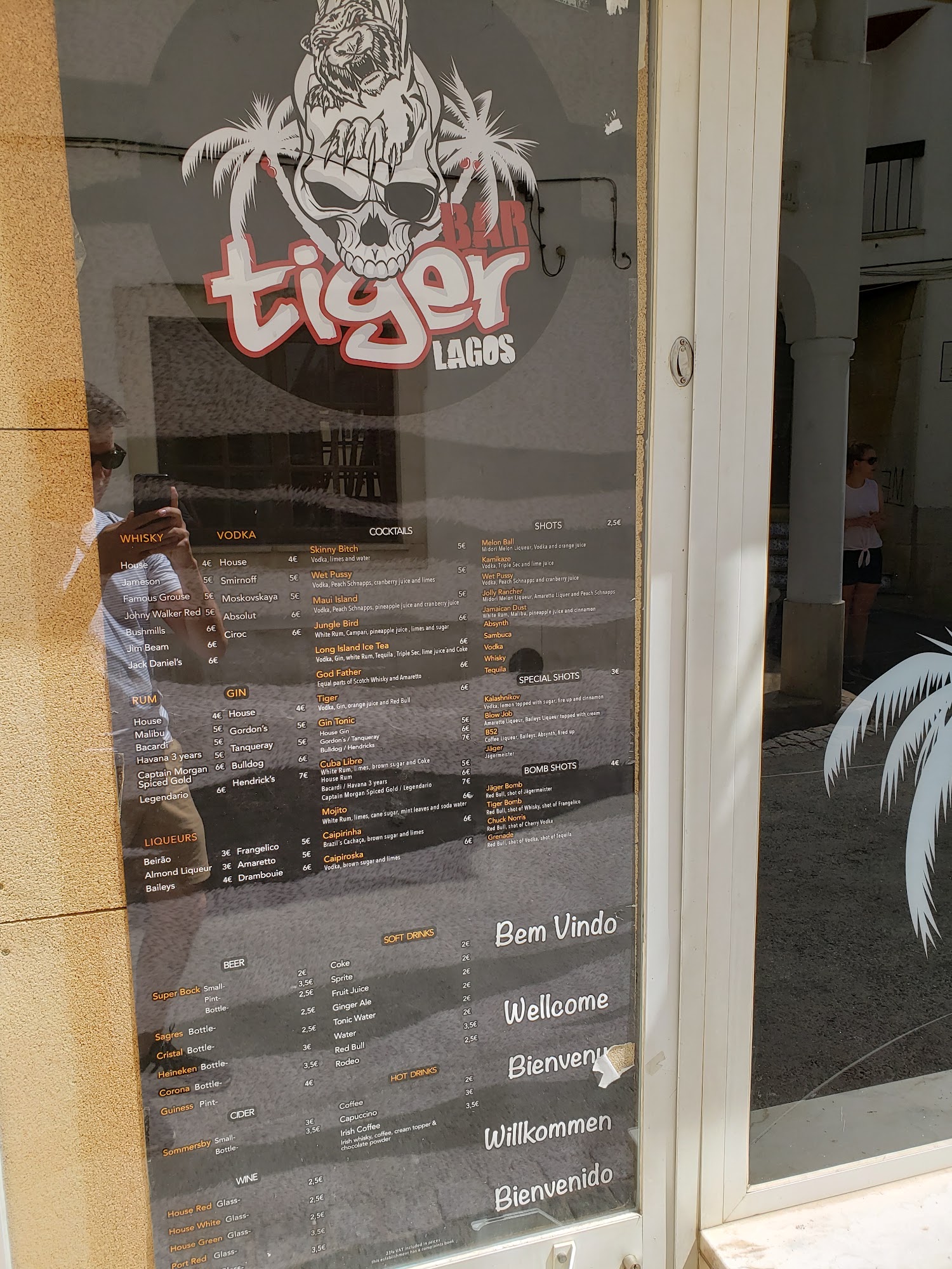 Tiger Bar Menu