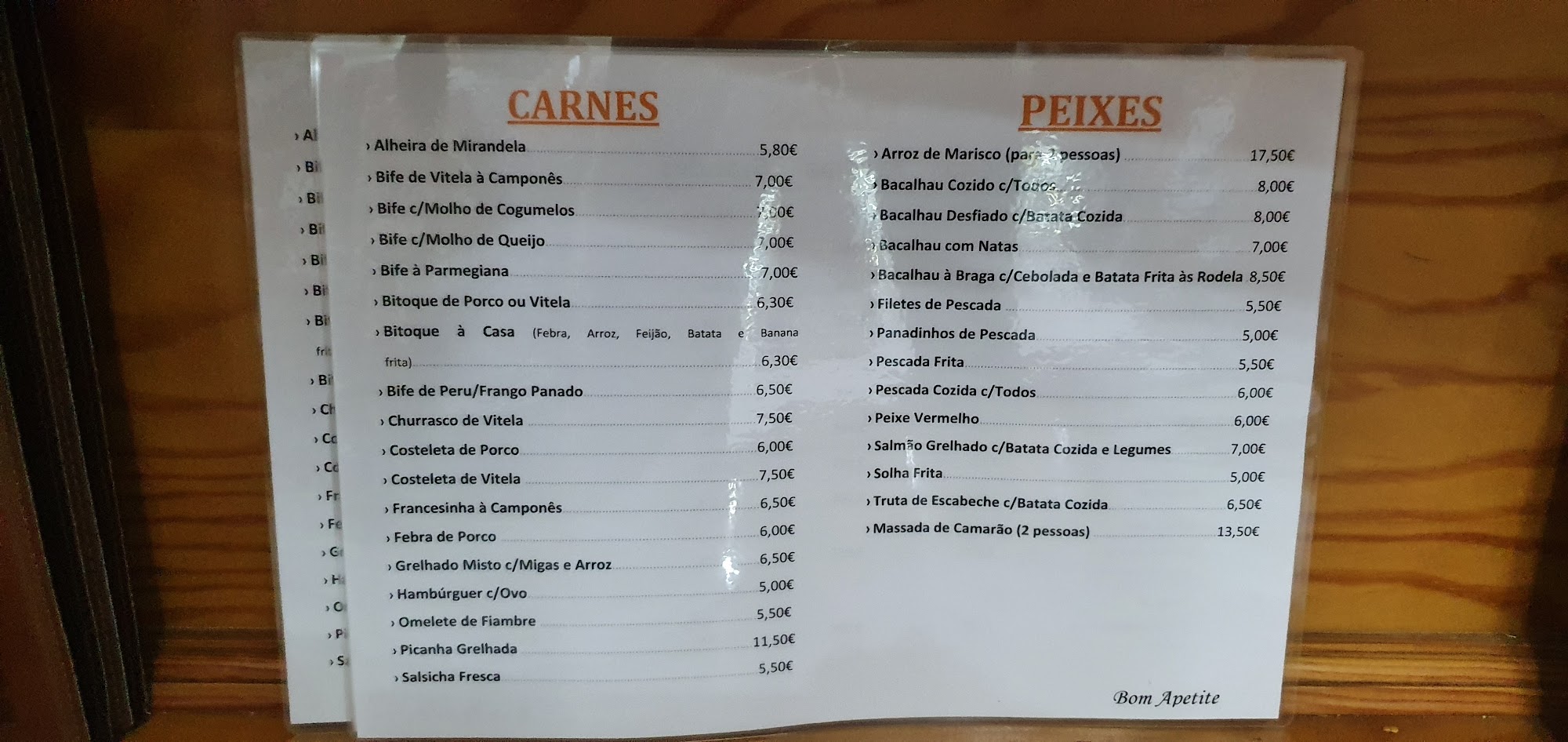 Cafe Restaurante O Campones Menu