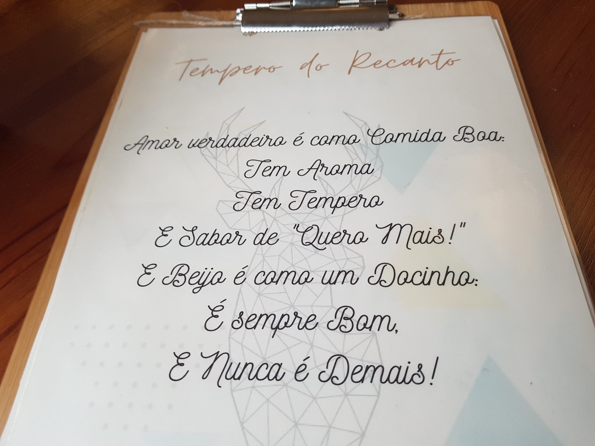 Tempero do Recanto Menu