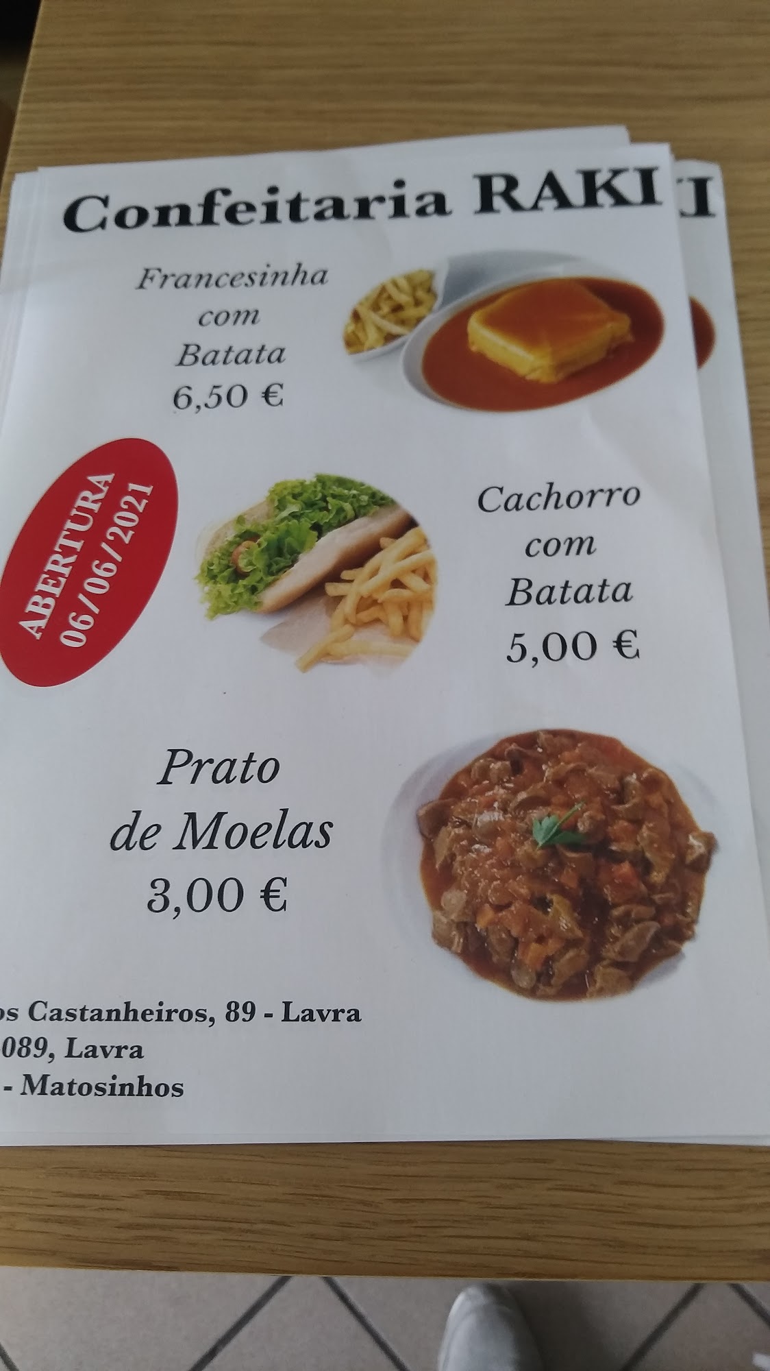 Café Confeitaria Raki Menu