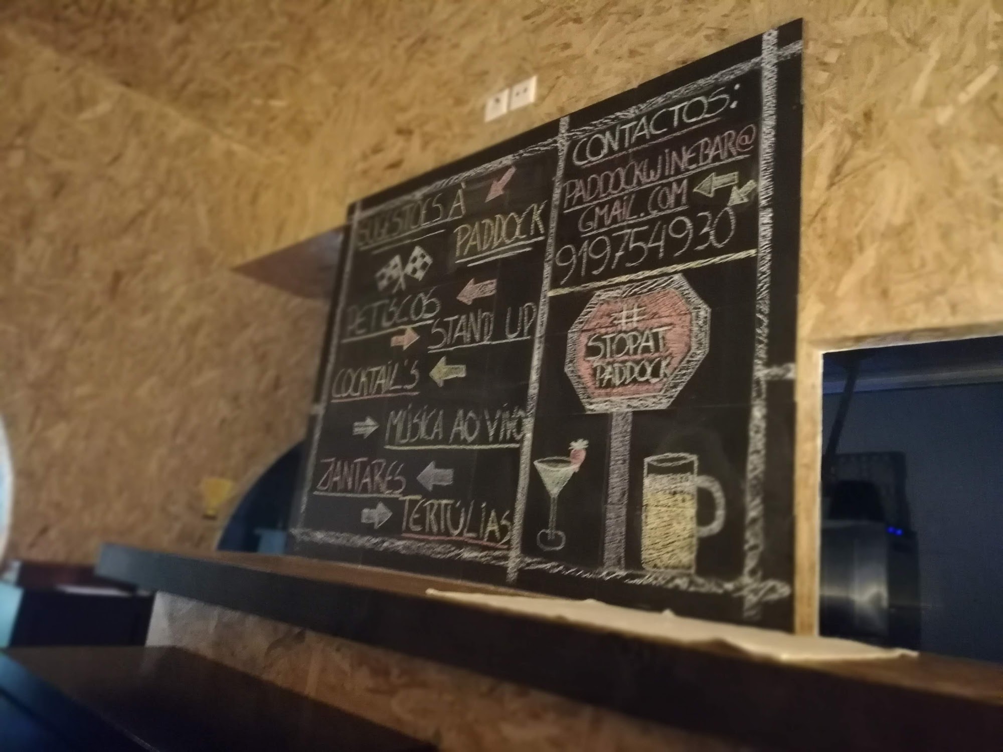 Paddock Wine BAR Menu