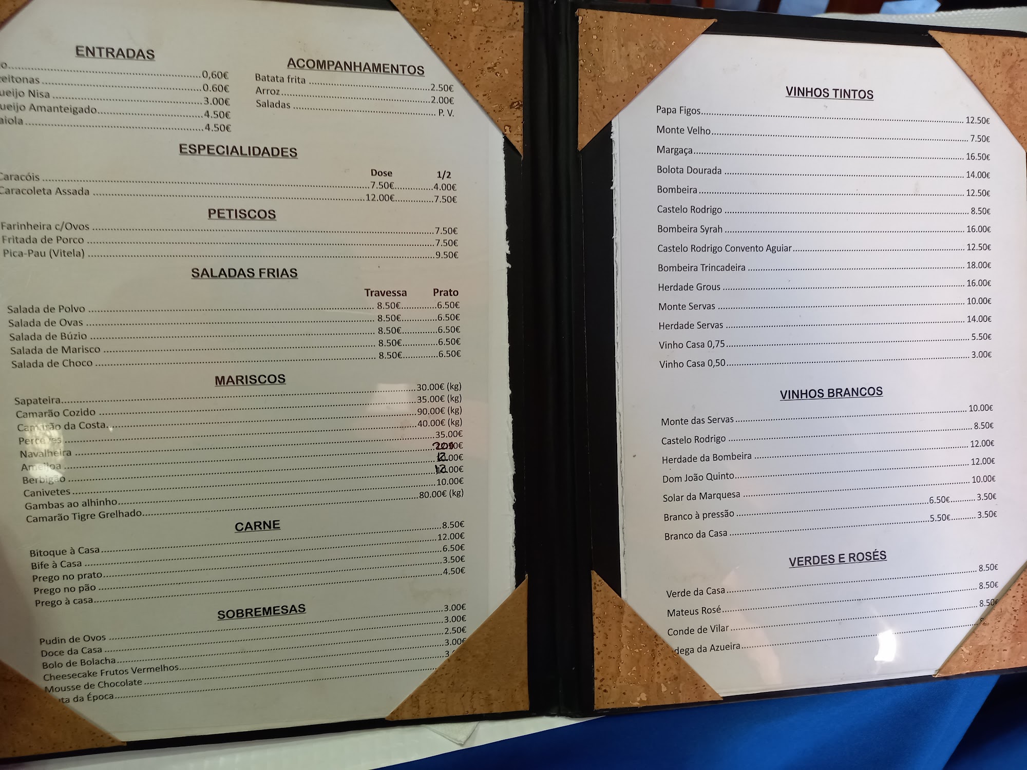 A Taverna Menu