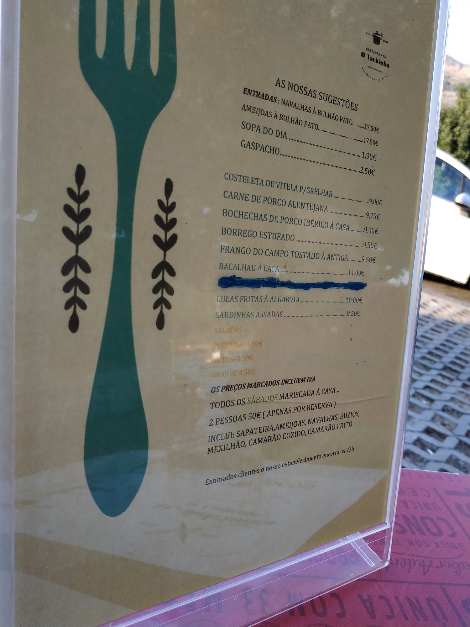 O Tachinho Menu