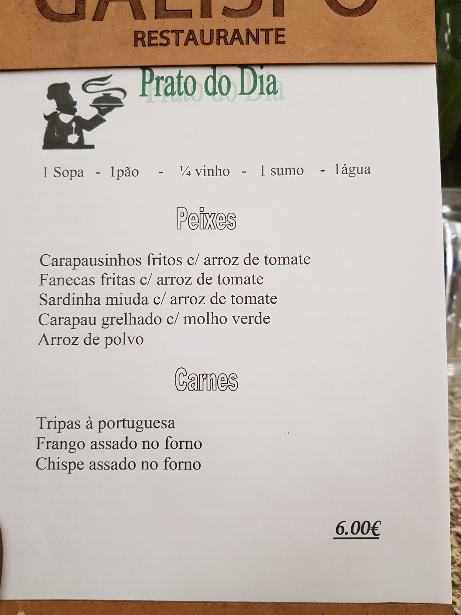 Casa Galispo Menu