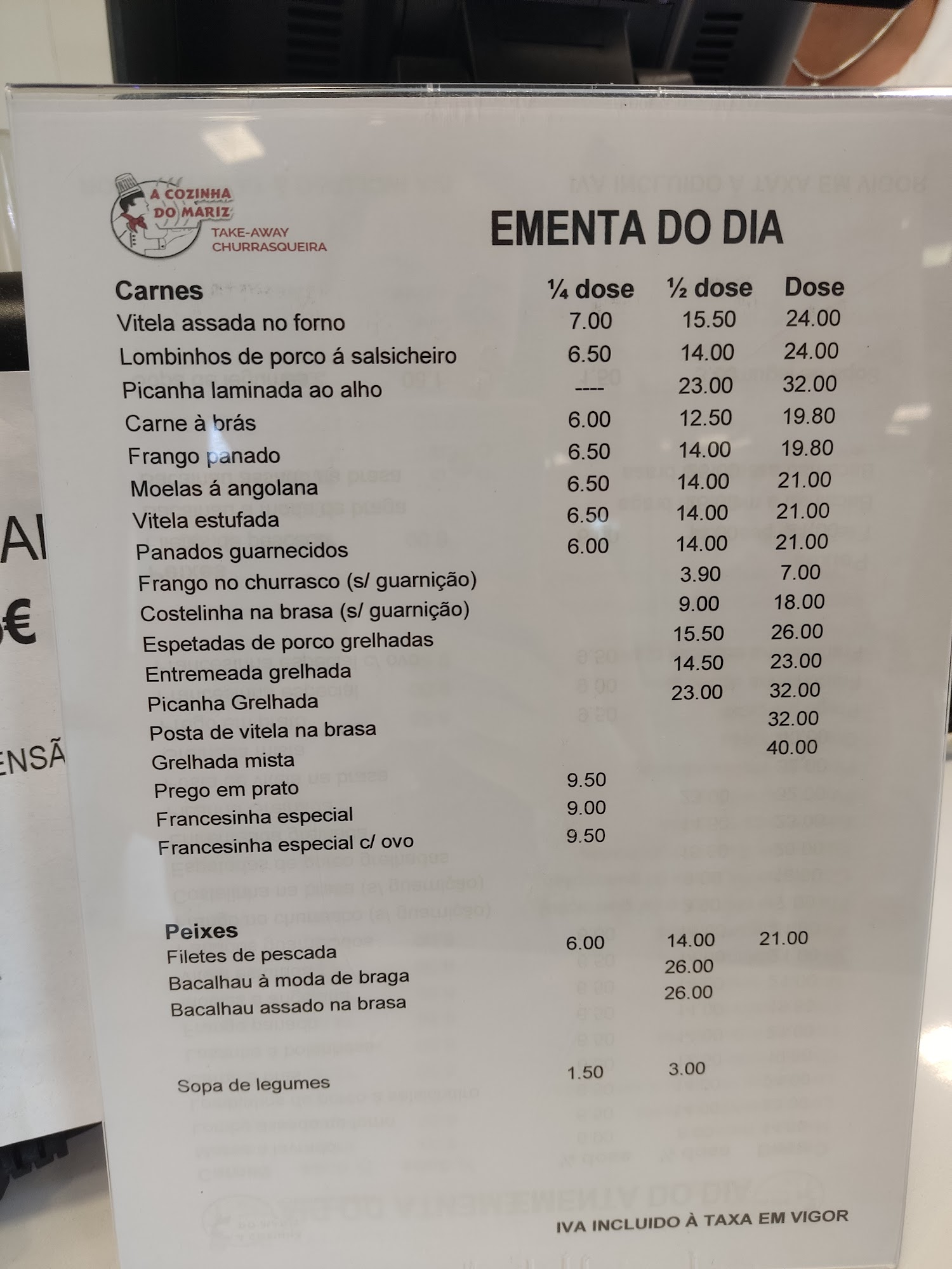A Cozinha Do Mariz Menu