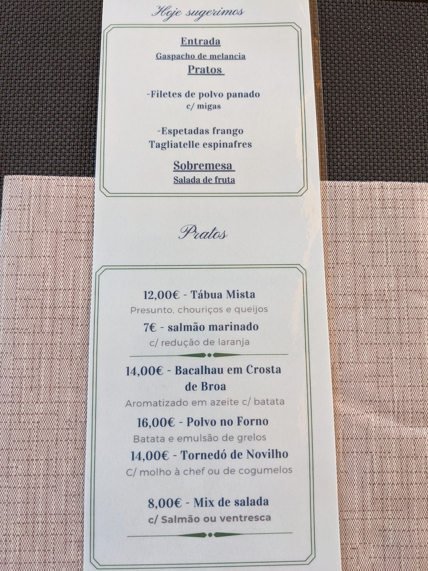 O Caldas Menu