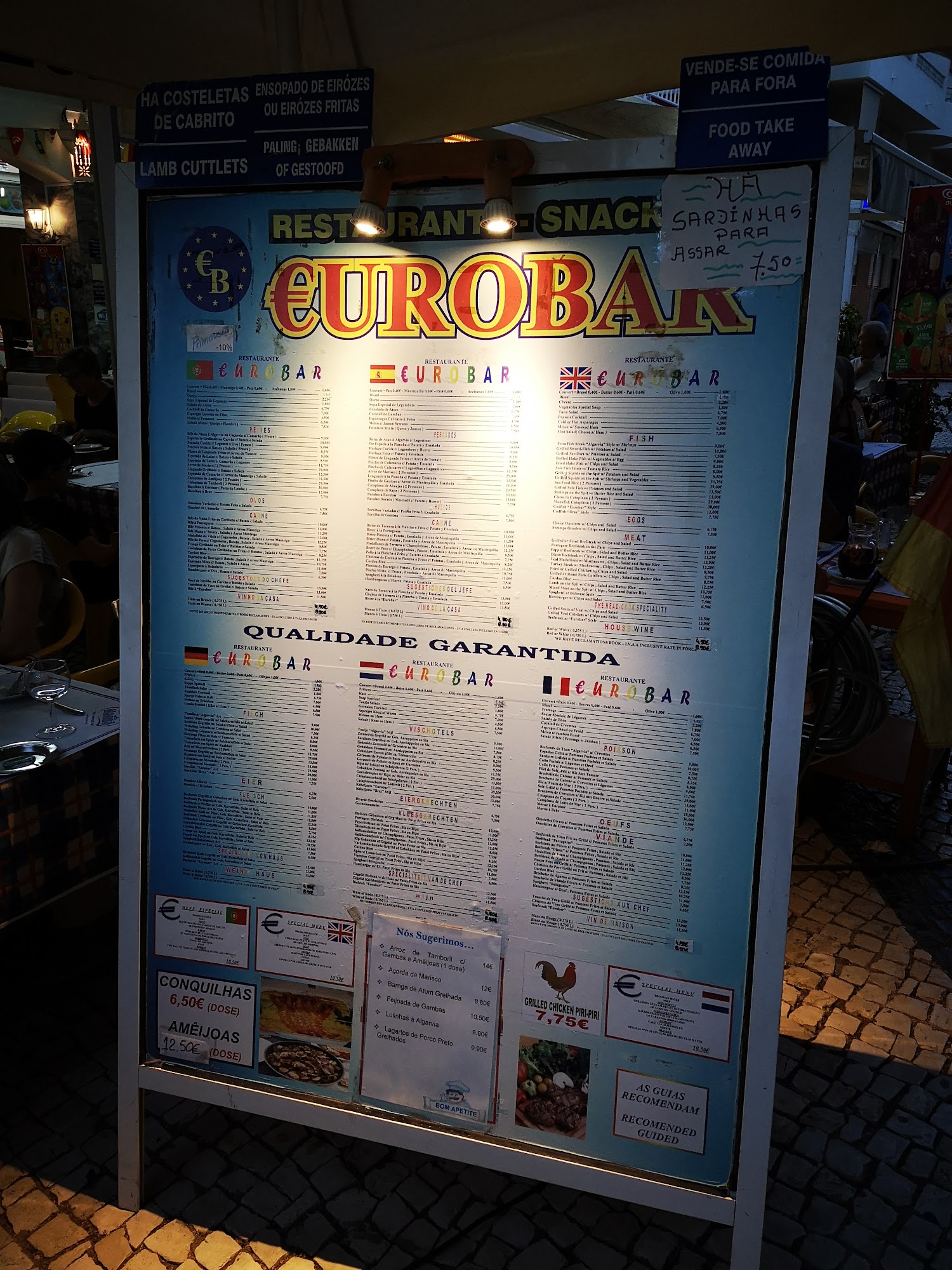 Eurobar Menu