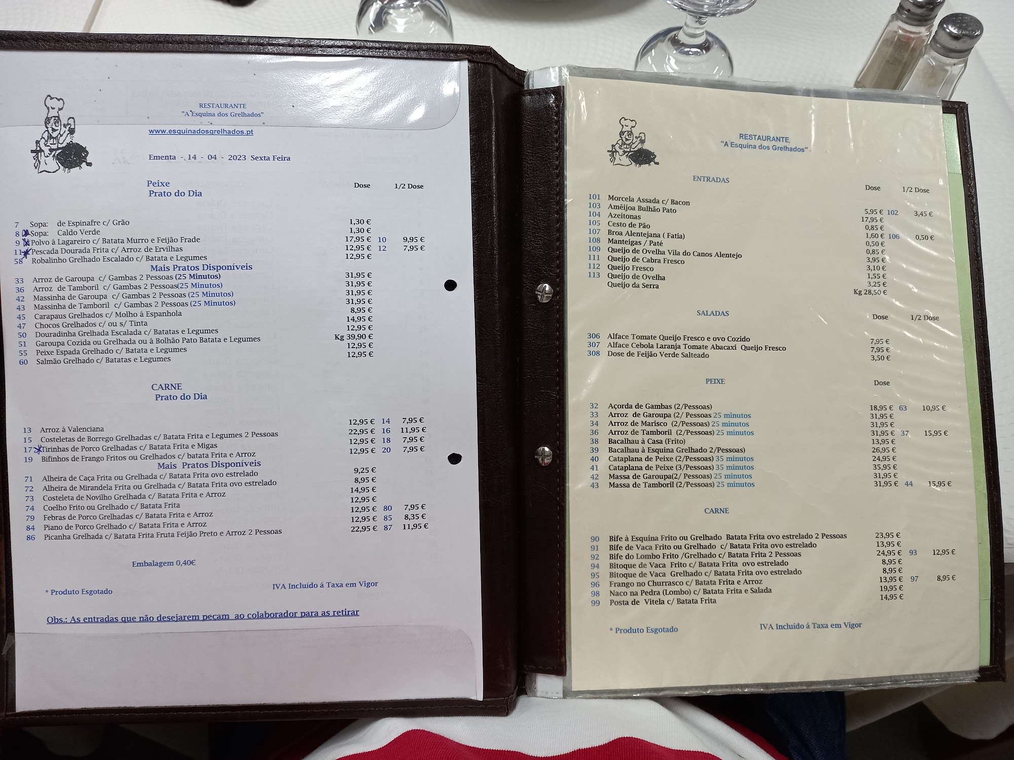 Esquina dos Grelhados Menu