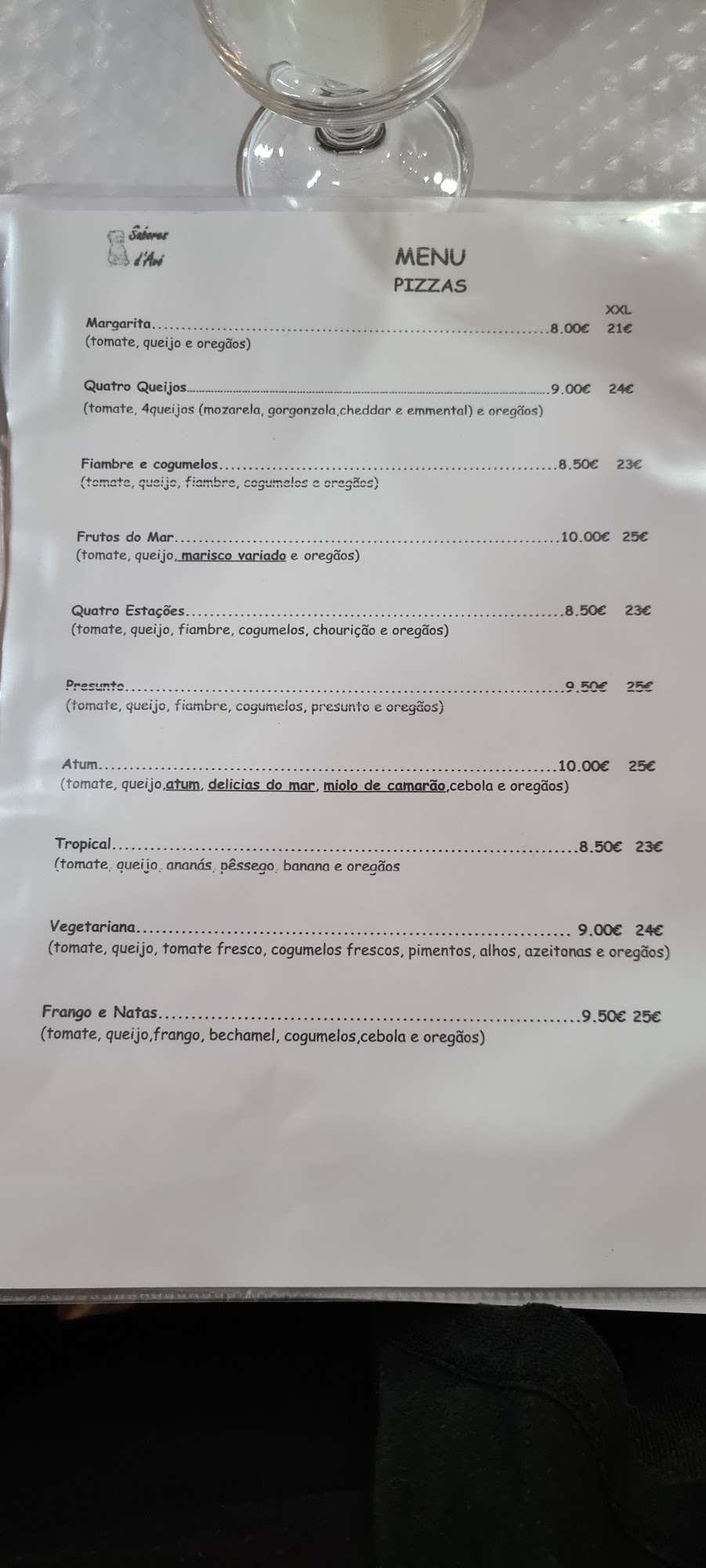 Sabores da Avó Menu