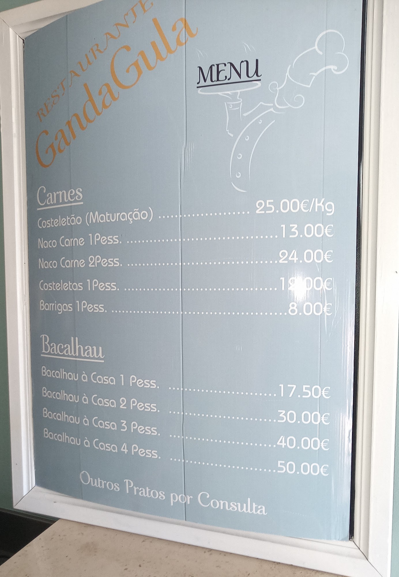 Sabores na brasa Menu