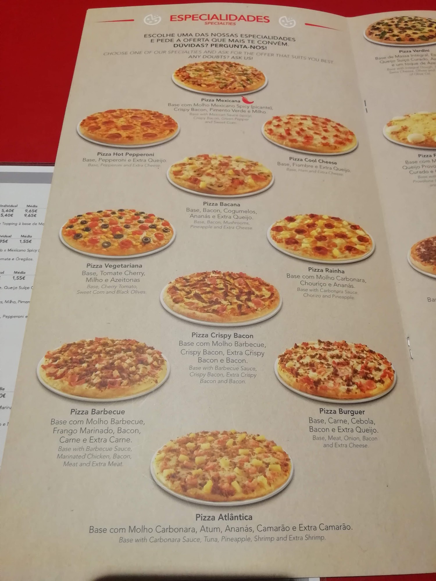 Telepizza Carvalhos Menu