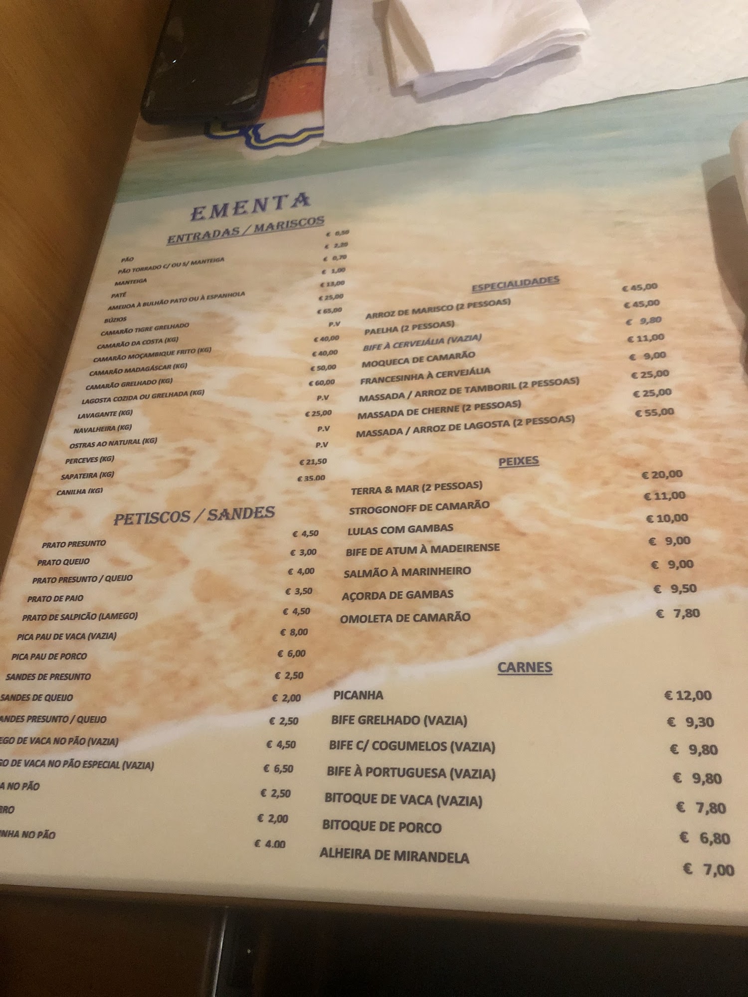 Cervejália (Cervejália - Restaurante, Cervejaria e Marisqueira) Menu