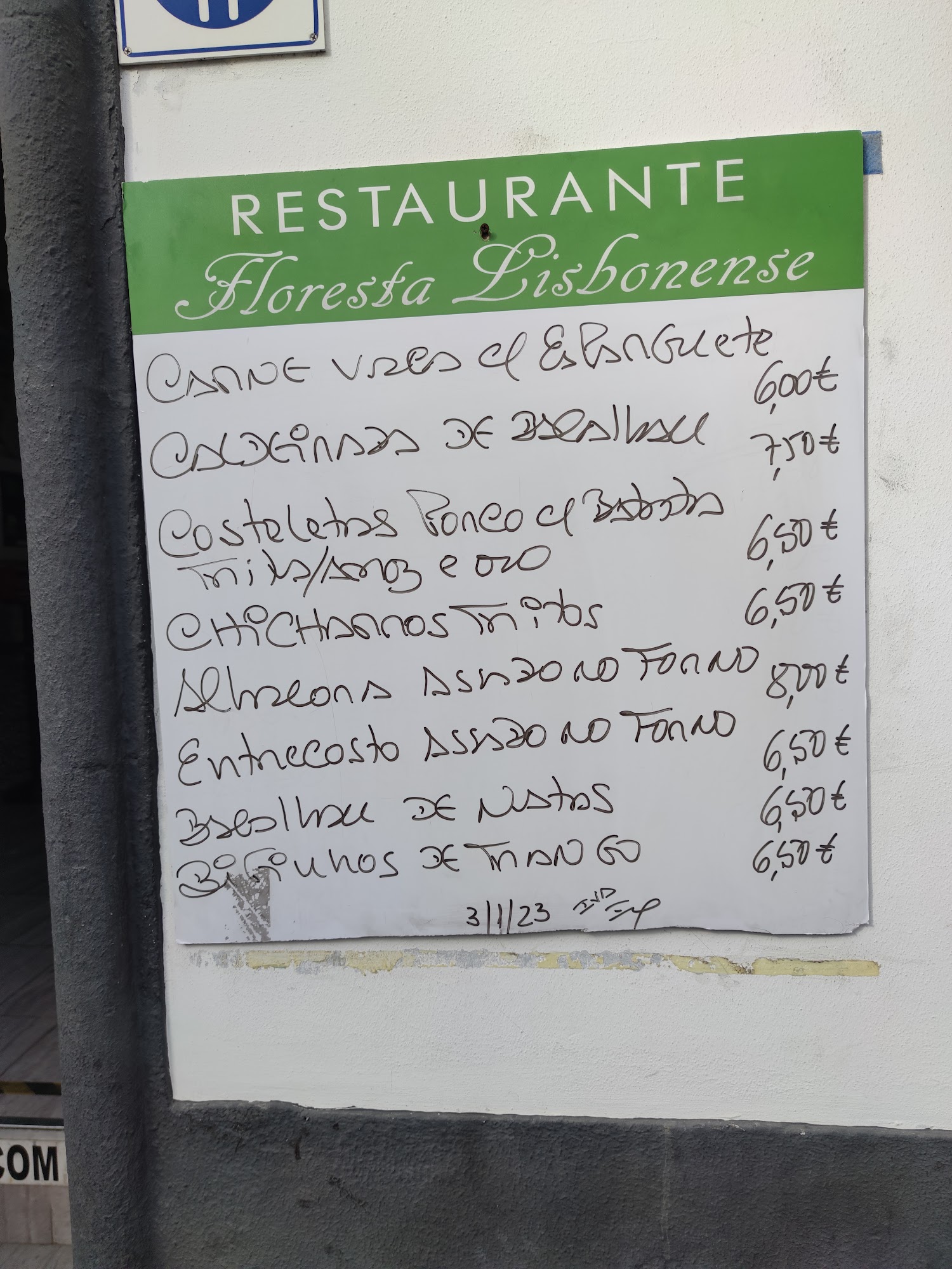 Restaurante Floresta Menu