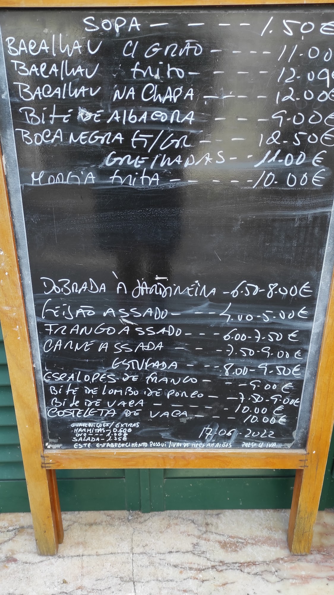 Casa de Pasto Tavares Menu