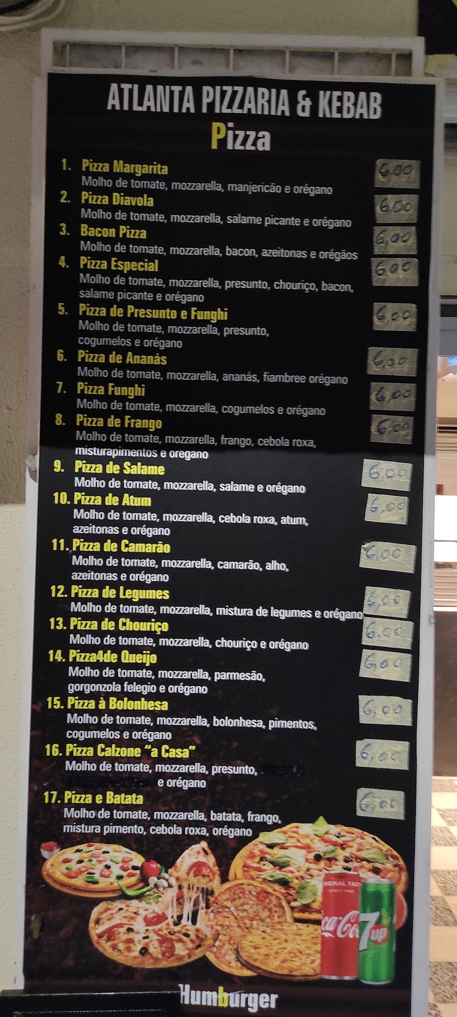 Atlanta Pizzaria & Kebab Menu