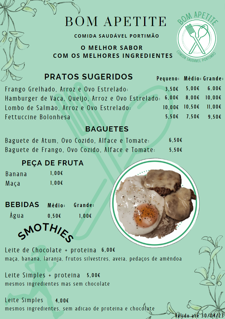 Bom Apetite Portimão TakeAway (Ligar Antes) Menu
