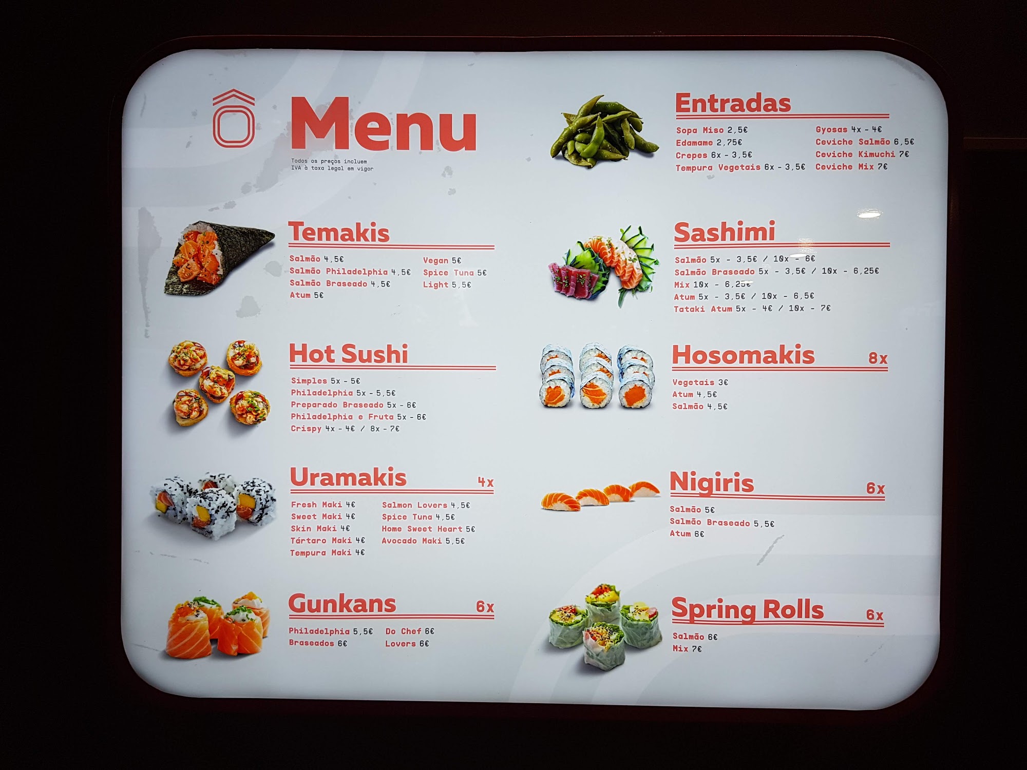 Home Sweet Sushi Menu