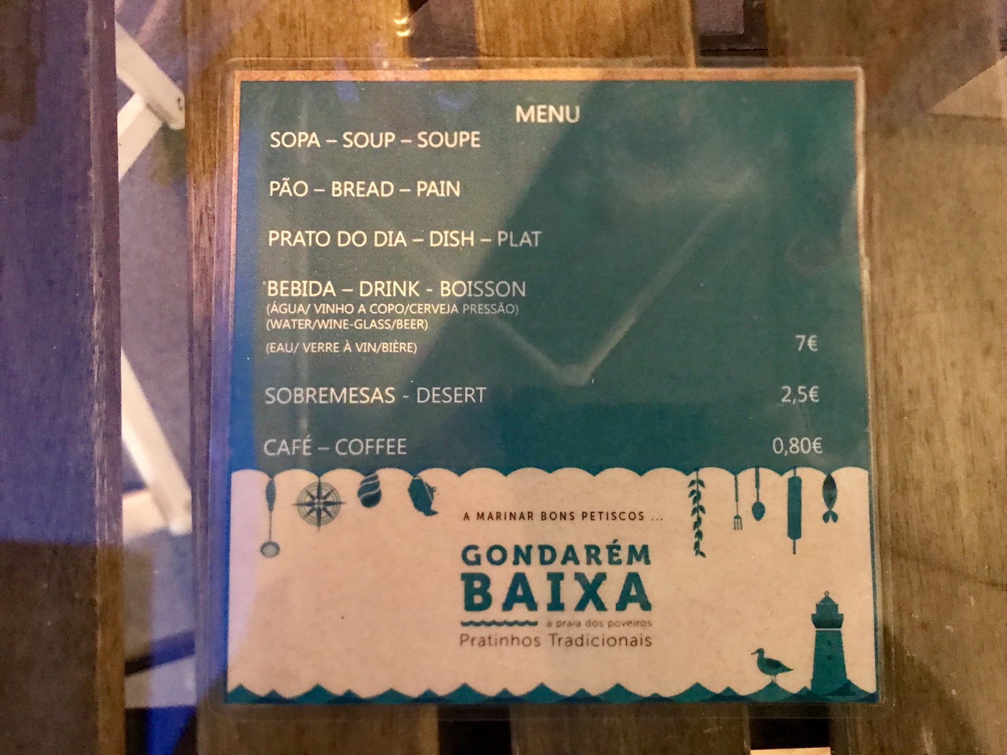 Gondarem Baixa Menu