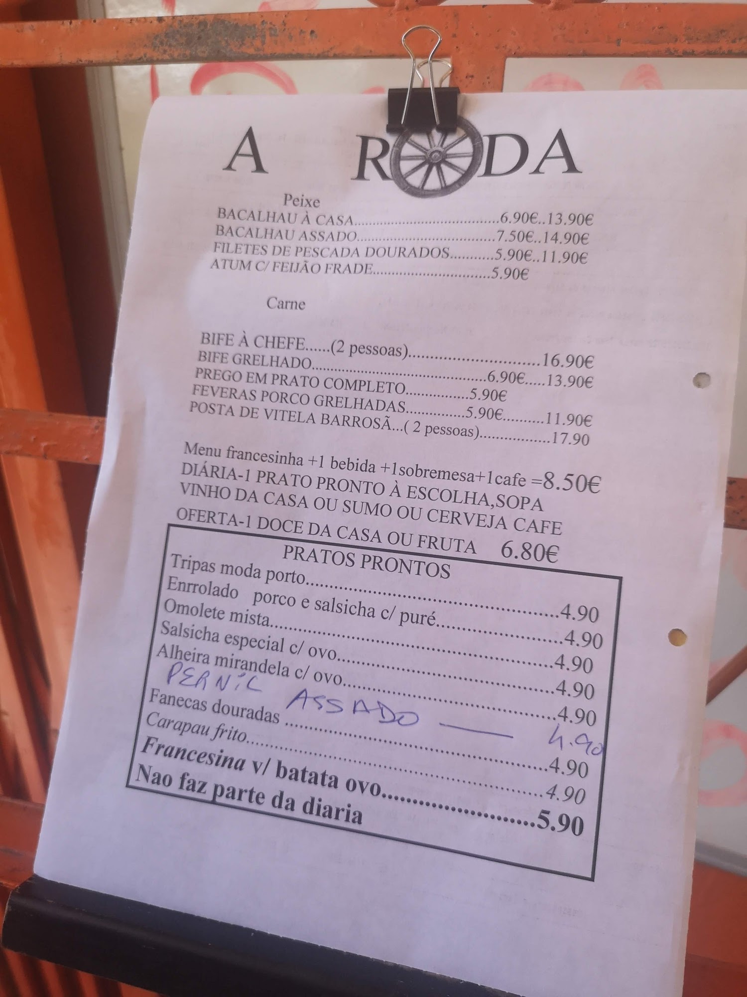 A Roda Menu