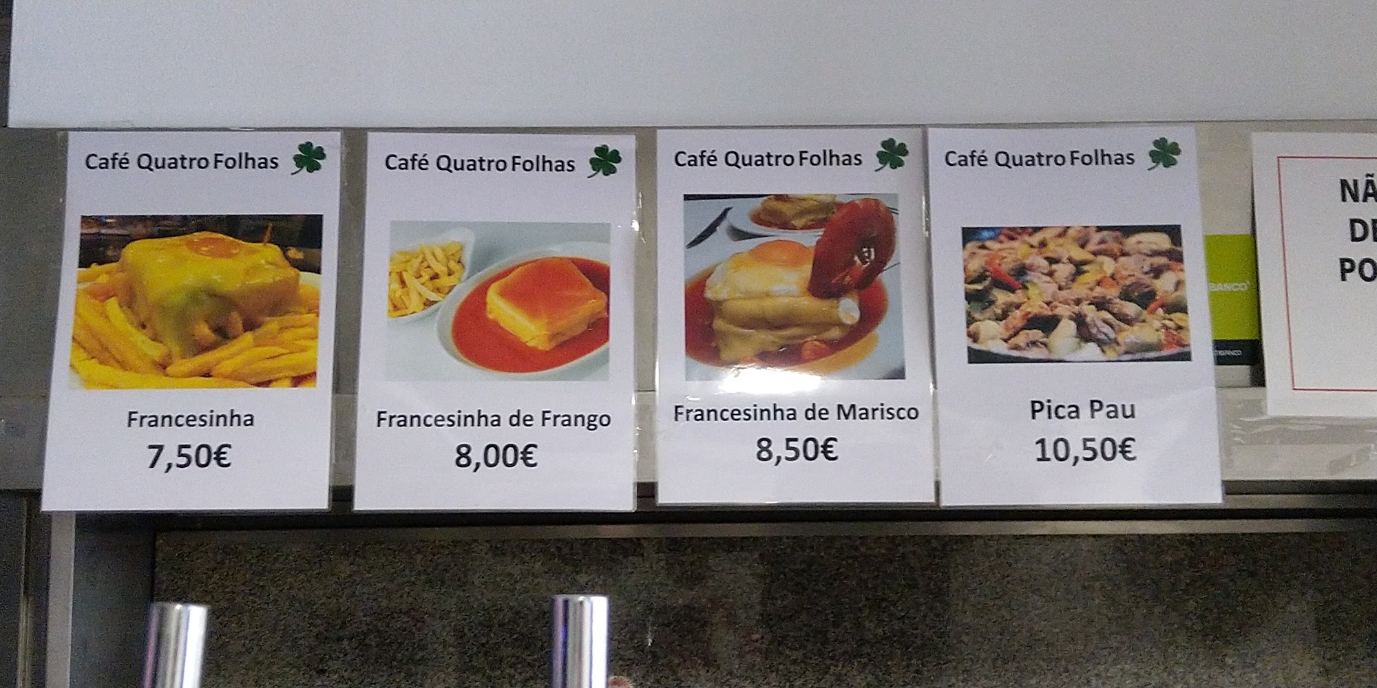 Quatro Folhas Menu