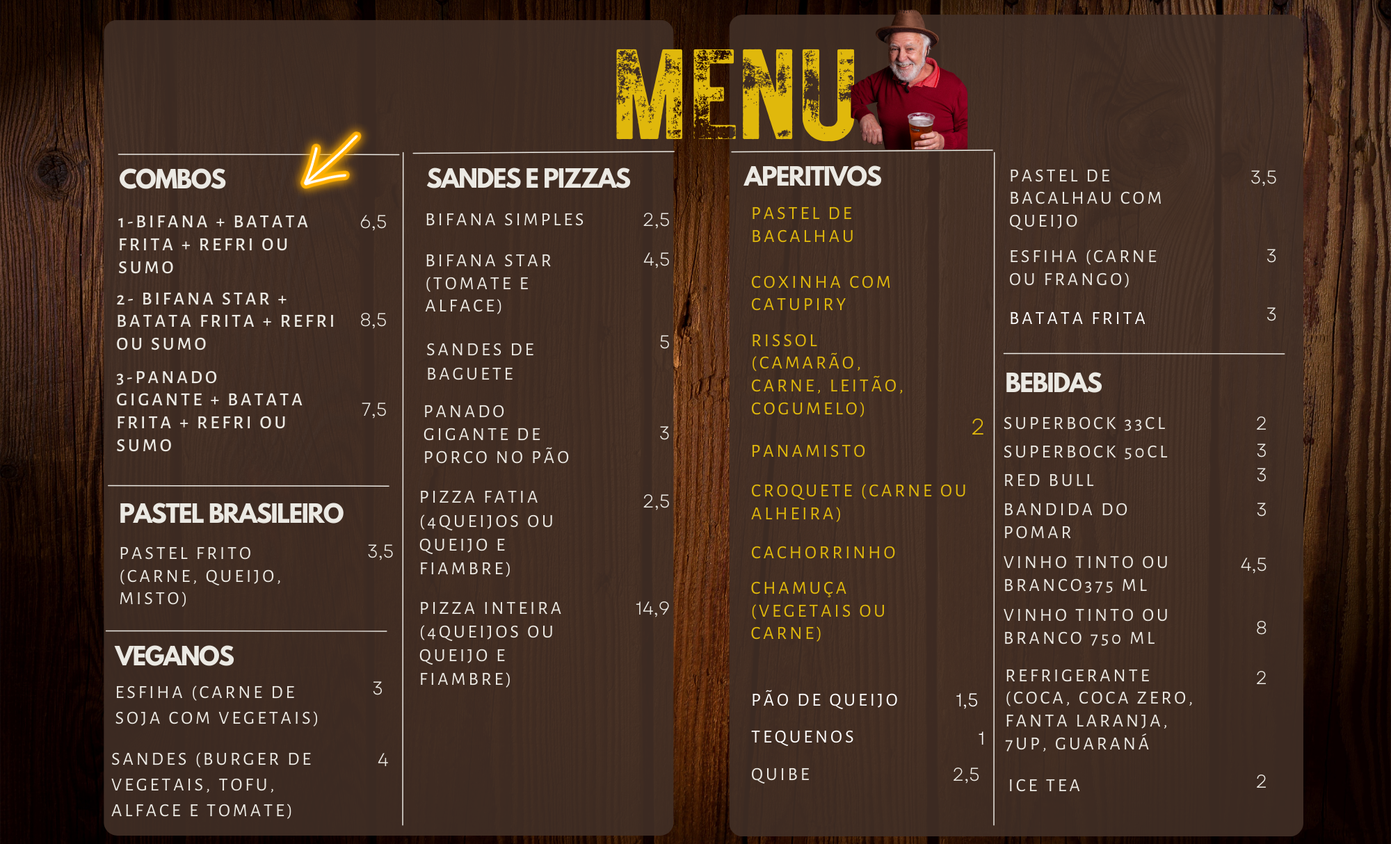 Tasca do Luís - Panados & Cia Menu
