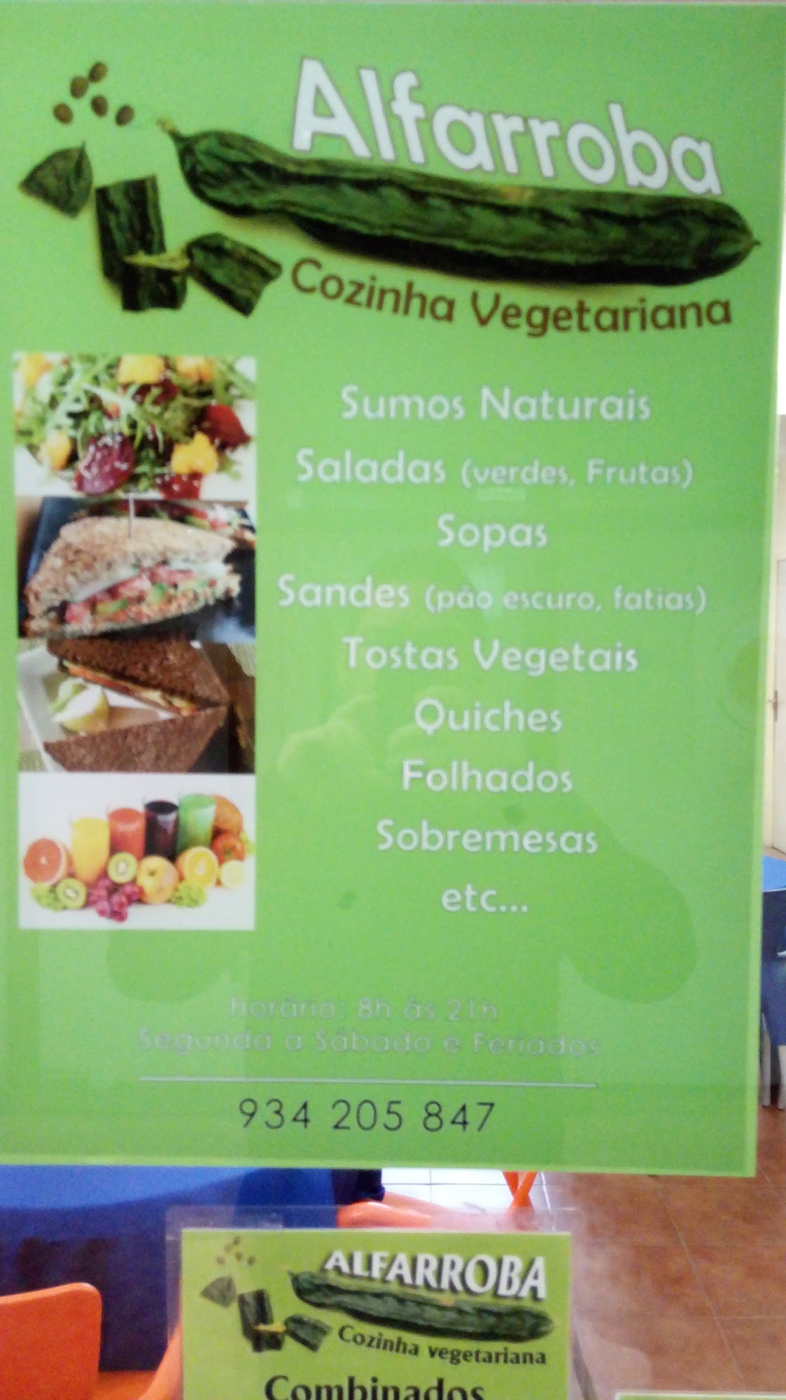 Alfarroba Cozinha Vegetariana Menu